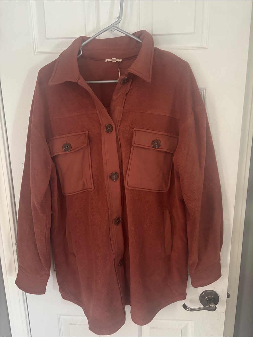 JODIFL Rust Brown Button-Front Utility Jacket